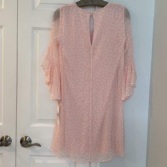 NWT Calvin Klein V-Neck Ruffle Sleeve Trapeze Minidress in Size 4, 6, and 8 - Picture 6 of 16